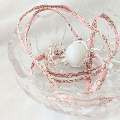 Bola Cage de Grossesse Argent - Cordon Liberty Rose Nude