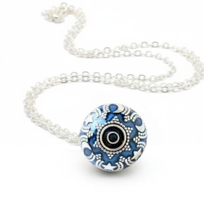 Collier Bola de Grossesse Argent et Bleu Inaya 2 - Loupita