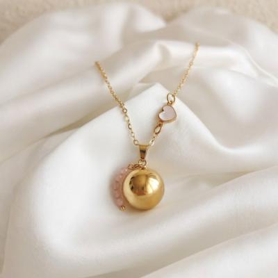 Bola de Grossesse Or Quartz Rose + Coeur