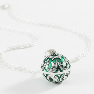 Collier Bola de Grossesse Argent et Vert Inaya 1 - Loupita