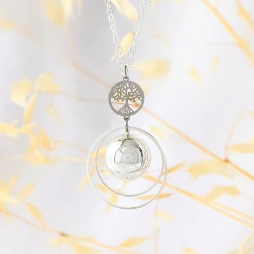 Bola de Grossesse Argent - Arbre de Vie & Double Cercle