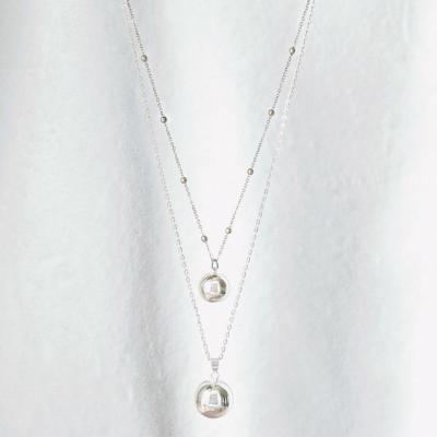 Bola de Grossesse Gemellaire - Argent et Double Collier