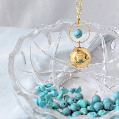 Bola de Grossesse Eden Or - Perle Turquoise & Cercle