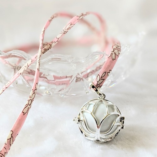 Bola Cage de Grossesse Argent - Cordon Liberty Rose Nude