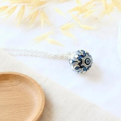 Bola de grossesse Argent & Bleu - Lune & Étoile - Inaya