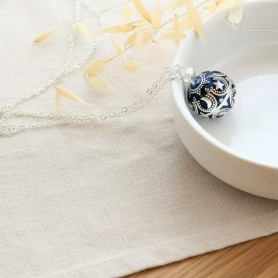 Bola de grossesse Argent & Bleu - Lune & Étoile - Inaya