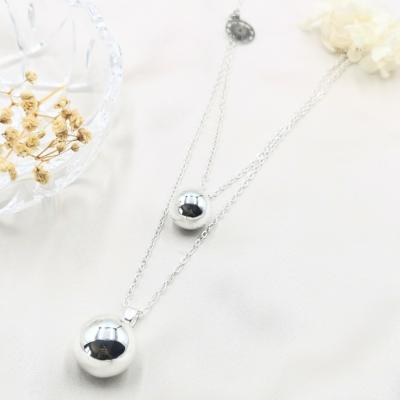 Bola de Grossesse Gemellaire - Argent et Double Collier