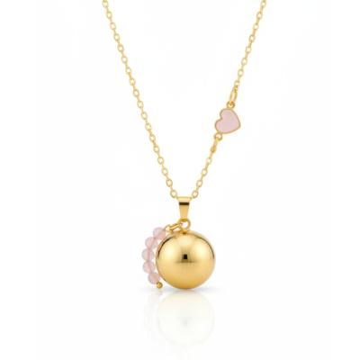 Bola de Grossesse Or Quartz Rose + Coeur