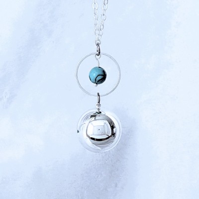 Bola de Grossesse Eden Argent - Perle Turquoise & Cercle