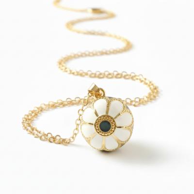 Bola de grossesse Or - Fleur Blanche - Marguerite